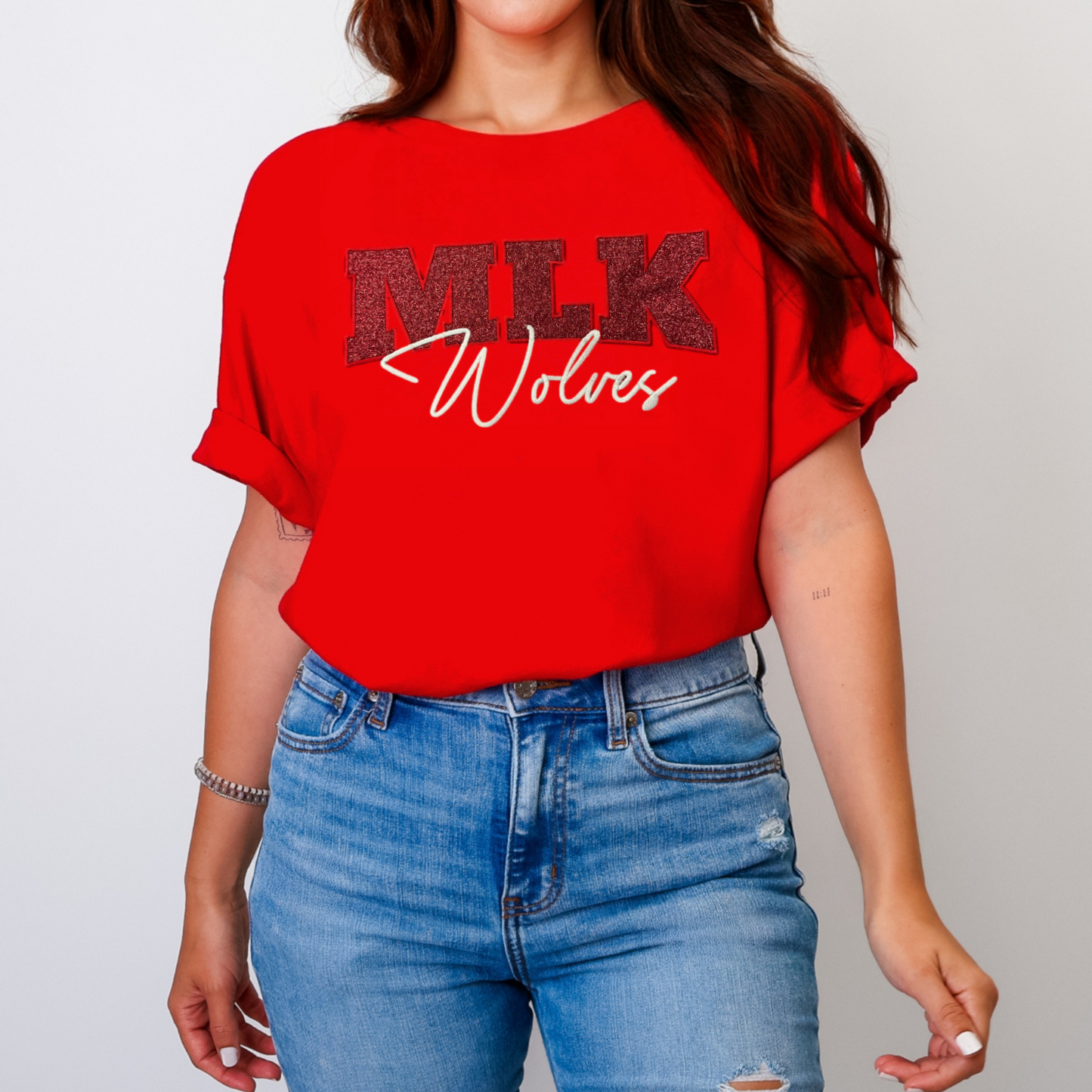 MLK Wolves Glitter Embroidery Tee