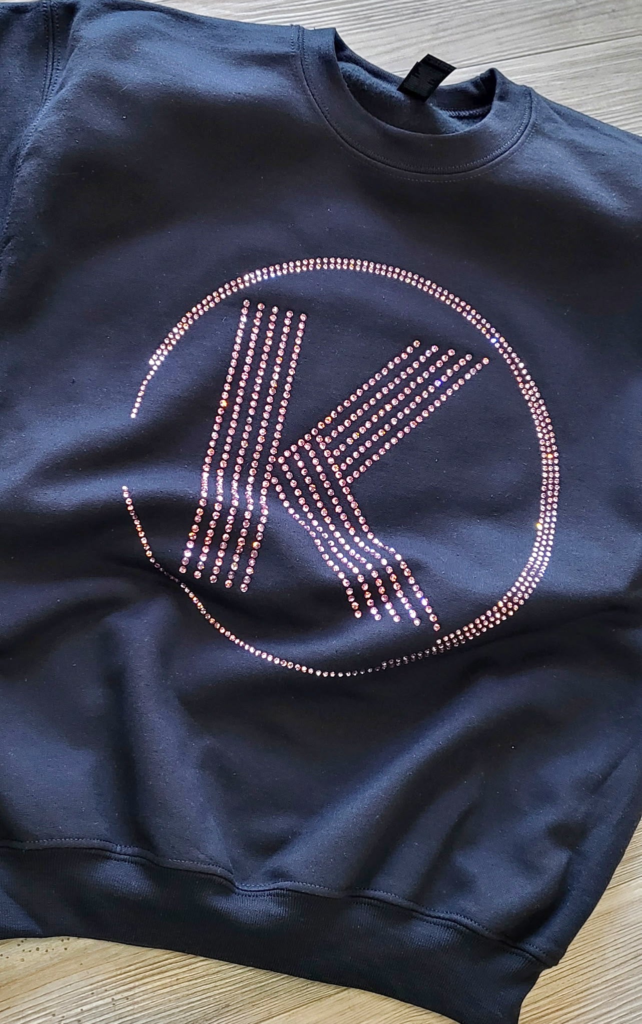 K Pro Logo Pink Bling Crewneck