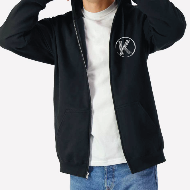 K Pro Logo Bling Zipper Hoodie