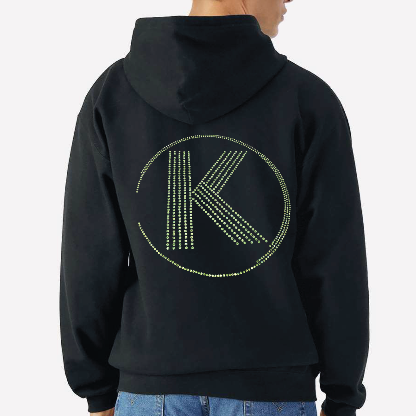 K Pro Logo Sage Bling Zipper Hoodie