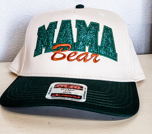 Mama Bear Glitter Embroidered Hat