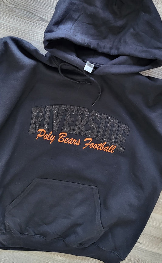 Poly Bears Football Glitter Embroidery Hoodie