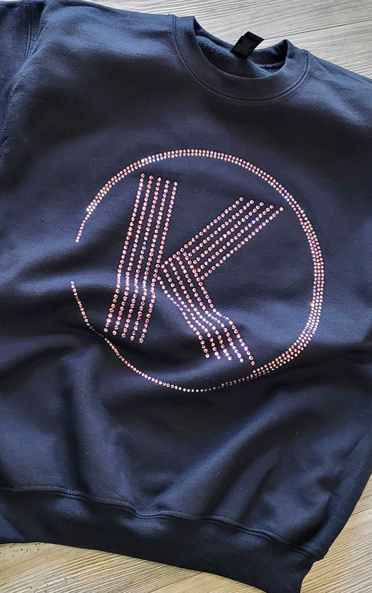 K Pro Logo Pink Bling Crewneck