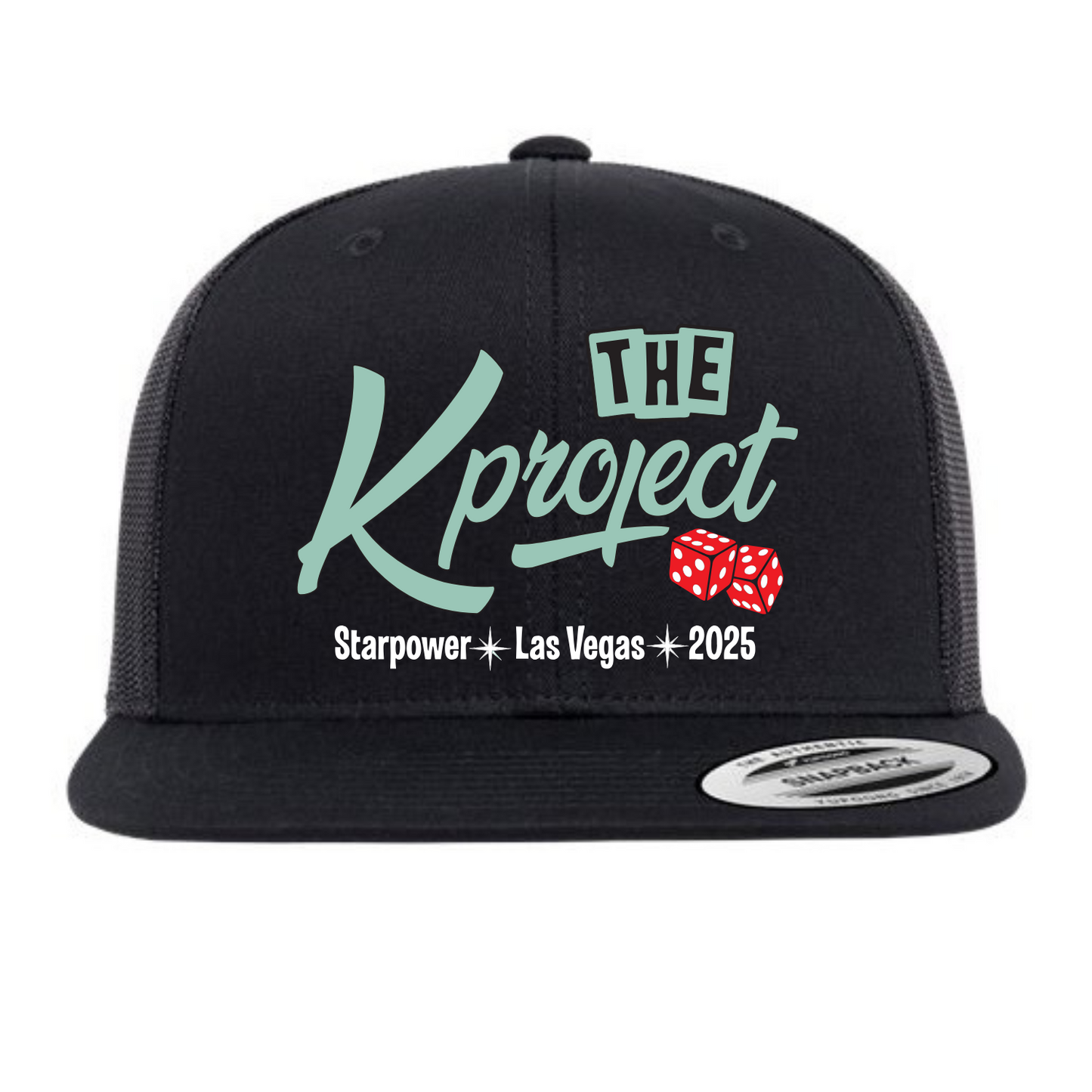 Embroidered Flat Bill Trucker