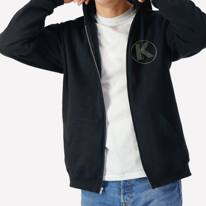 K Pro Logo Sage Bling Zipper Hoodie