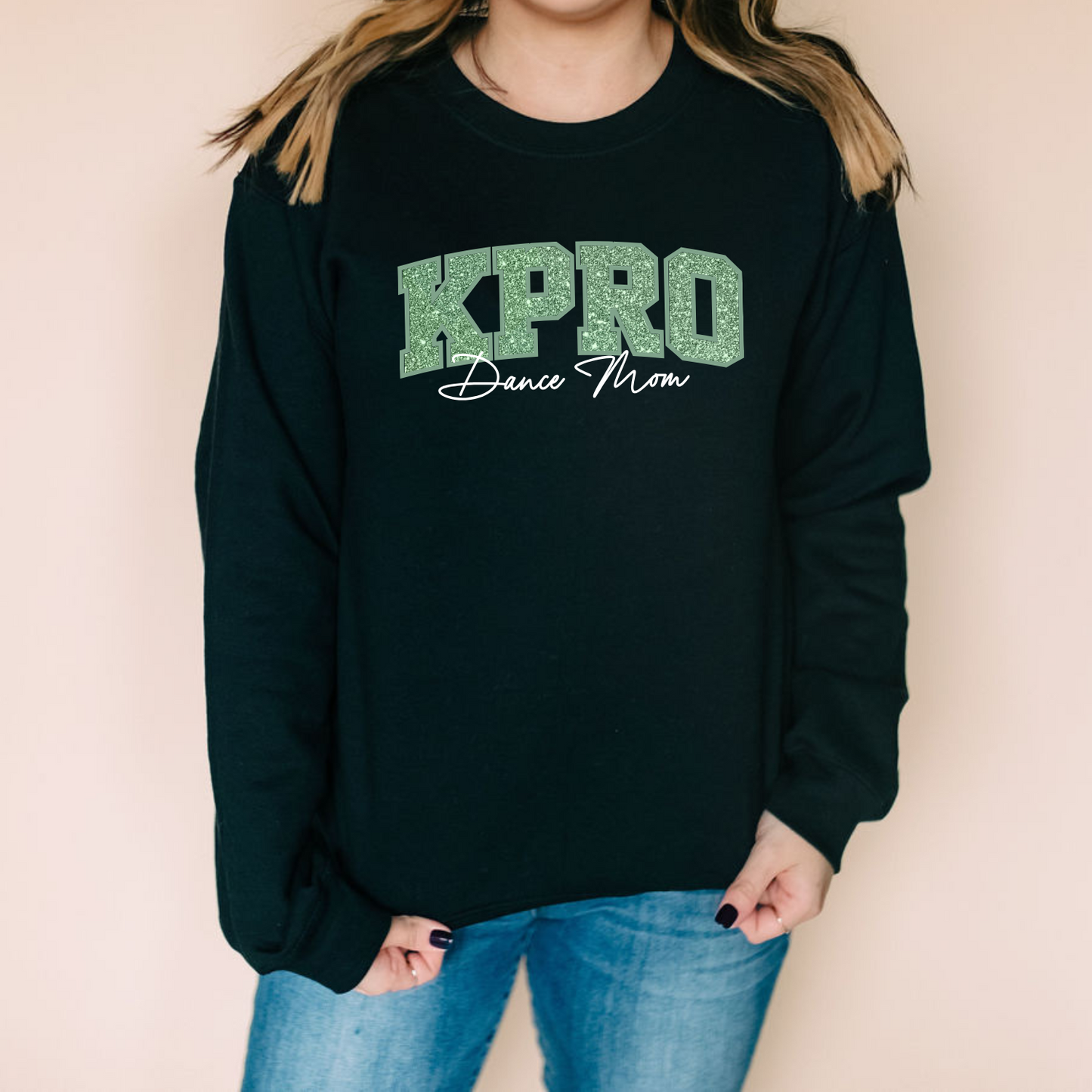 KPro Dance Mom Glitter Embroidered Crew - Adult