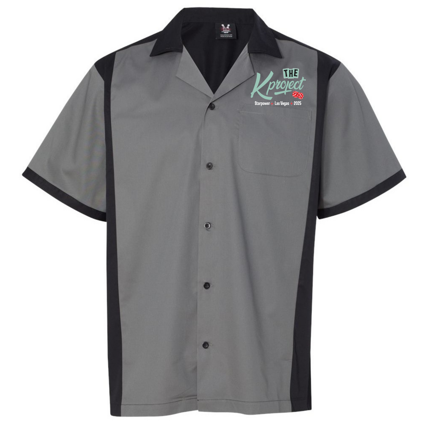 KPro Mens Embroidered Bowling Shirt